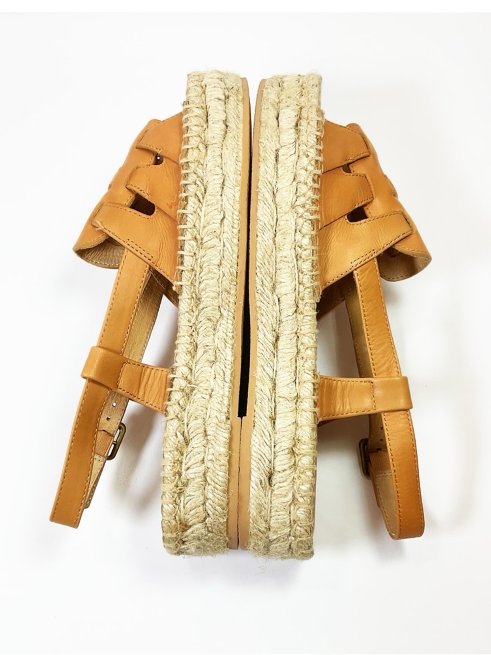 Soludos Sanibel Leather Fisherman Espadrille Sandals - Tan - Picture 5 of 9